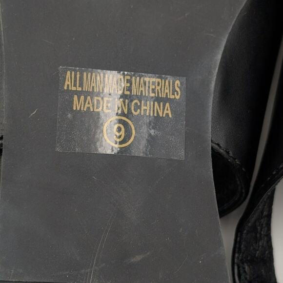 Chase & Chloe Rhinestone Slingback Flat Pointed Toe Women's Black Size US9 - Picture 9 of 13